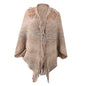 Autumn Winter New Shawl Cape Sweater Tassel Hem Color Cardigan for Women