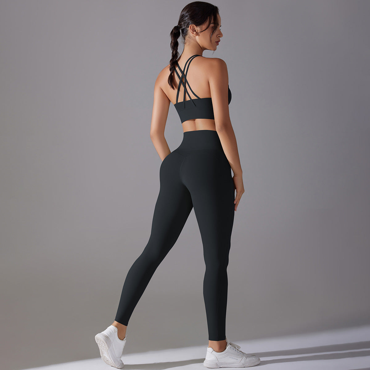 Celebrity Sling Beautiful Back High Waist Hip Lift Wear Free Underwear No Embarrassment Line Sports Trousers Running Fitness Yoga Set