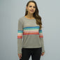 Spring Women Clothing Rainbow Striped round Neck Pullover Thin  for Women