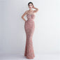 Bottom Sequin Suspender Party Sequined Dress Long Banquet Slim Fit Evening Dress Elegant