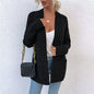 Sweater Women Autumn Winter New Twist Mid-Length Pocket Knitted Cardigan Coat