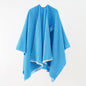 Solid Color Cashmere like Large Split Shawl Warm Monochrome Cloak Plain Cloak