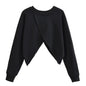 Autumn Winter Women Clothing Personality Sweater Loose Hem Irregular Asymmetric Short Long Sleeve