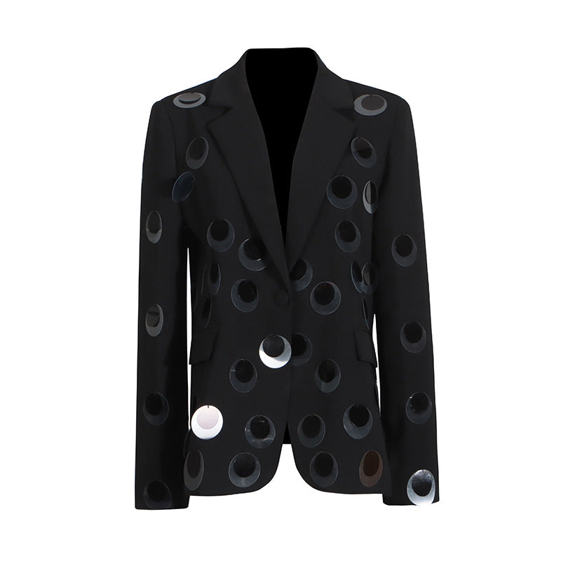 Trendy Blazer for Women Autumn Personality Sequin Stitching High Grade Women