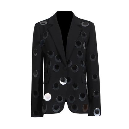 Trendy Blazer for Women Autumn Personality Sequin Stitching High Grade Women