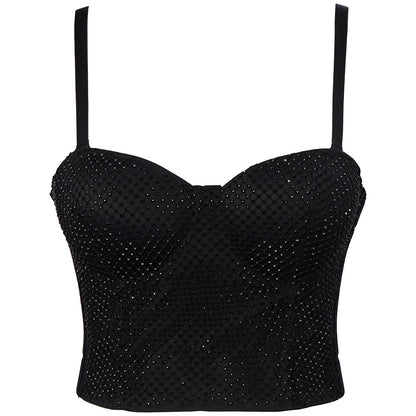 Stage Makeup Sexy Elastic Mesh Underwear Outer Wear Body Shaping Short Tube Top Sexy Cropped Camisole Women