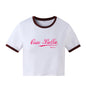 Women Clothing Summer New Celebrity Ciao Bella Short Slim-Fit Short-Sleeved T shirt for Women