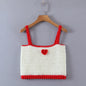 Autumn Handmade Large Collared Love Sweater Love Sling Vest Two Piece Set