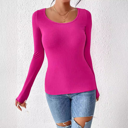 Sexy Long Sleeved Sweater Slim Bottoming Shirt Autumn Winter Women Wear Top