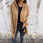 Autumn Winter Women Clothing Long Sleeve Hooded Loose Casual Mid Length Cardigan Coat for Women