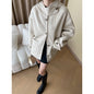 French Light Mid Ancient Design Cape Hooded Double Faced Woolen Goods Wool Overcoat Small Coat