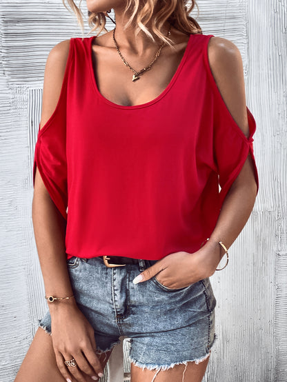 Women Sexy Solid Color Shoulder Strap T shirt