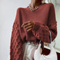 Spring Office Zipper Socialite Solid Color Cotton Pullover Red Knitted round Neck Sweaters Women Clothing