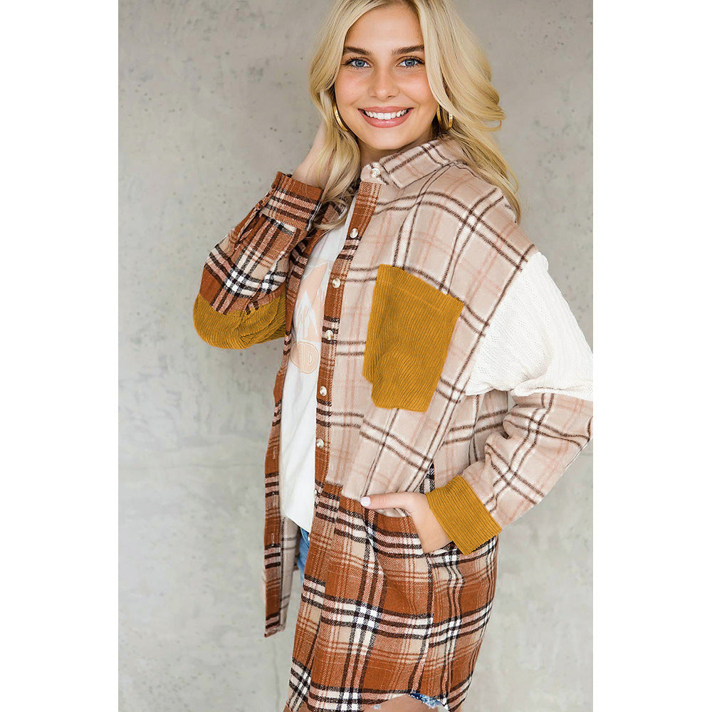 Autumn Winter New Plaid Blouse Blouse Women