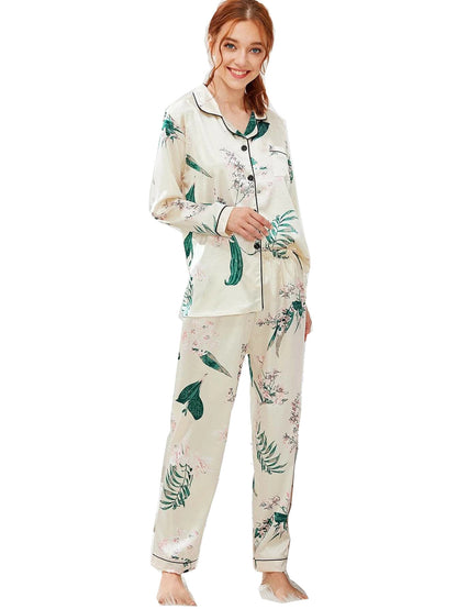 Home Wear Suit Pajamas Women Cardigan Long Sleeve Long Sleeve Autumn