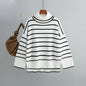 Autumn Winter Knitwear Pullover Striped Turtleneck Sweater Loose Casual Women Clothing