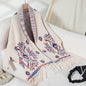 Aztec Sweater Cardigan Women Pop Geometric Abstract Jacquard Ethnic Tassel Shawl