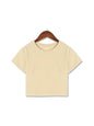 Summer Street Trendy Simple Solid Color Short cropped Short Sleeved T shirt