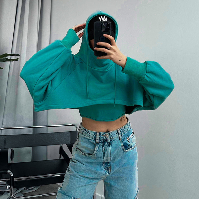 Women Wear Thick Drawstring Solid Color Hoodie with Drawstrings Sweater Long Sleeve Vest Two Piece Set