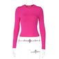 Women Clothes Slim Fit Solid Color Outing Essential Niche Casual Long Sleeve T shirt