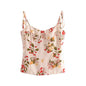 Autumn Pullover Tube Top Elastic Fold Floral Printed Backless Strap Top