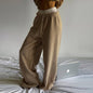 Lamb Wool Wide Leg Trousers Autumn Winter Women Casual Office Baggy Straight Trousers