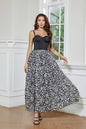 Gentle Elegant Sling Boning Corset Dress Black Chiffon White Rose Floral Print Beauty Back Dress