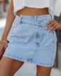 New Fashion Irregular Asymmetric Denim Short Skirt Women Skirt