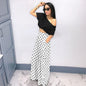 Personality Houndstooth Printed Flared Pants Wide Leg Casual Pants Autumn Winter Wide Leg Pants Plus Size