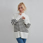 Women Clothing Striped All Matching Round Neck T Shirt Simple Casual Loose