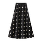 Summer Acetate Polka Dot Skirt Women French Vintage Satin A line Skirt Fishtail