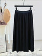 Autumn Pleated Casual Skirt Draping Effect Waist Tight Slimming Skirt Flab Hiding Cover A Line Skirt