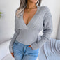 Autumn Winter Hollow Out Cutout V neck Batwing Sleeve Waist Tight Pullover Sweater Women Clothing