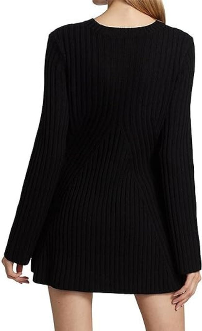 Sexy Dress Knitted Hollow Out Cutout Core Spun Yarn Bottoming Slimming Dress for Women