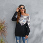 Autumn Winter Camouflage Printed Casual Top Plush round Neck Long Sleeve Sweater