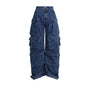 Multi Bag Wide Leg Jeans Autumn Winter Fashionable Cargo Pants Hip Hop Cool Series Trousers
