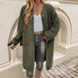 Autumn Winter Women Clothing Casual Cardigan Breasted Pocket Trench Coat