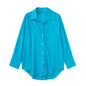 Summer Solid Color Multicolor Poplin Loose Shirt