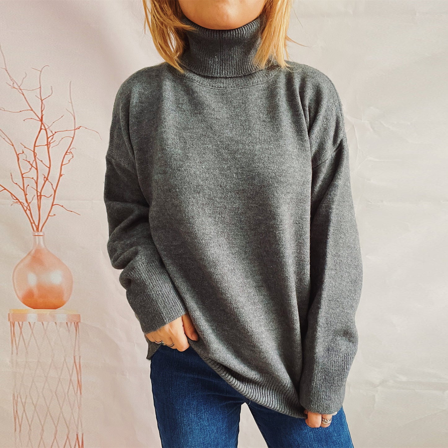 Autumn Winter Top Solid Color Turtleneck Long Sleeve Bottoming Shirt Sweaters Pullover Women