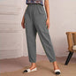 Four Seasons Cotton Linen Cropped Pants Elastic Waist Casual Pants Diagonal Pocket Skinny Pants Women