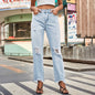 Summer Denim Ripped Trousers Internet Celebrity Women Clothes Casual Pants