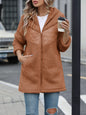 Arrival Women Clothing Autumn Winter Cardigan Hooded Mid Length Loose Zip Plush Coat for Women