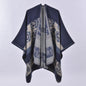 Autumn Winter Scarf Lattice Ladies Travel Shawl Ethnic Split Thickened Cape