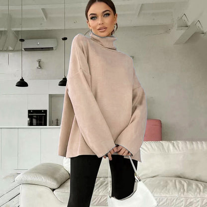 Autumn Winter Sweater High Collar Loose Basic Women Sweater