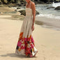 Summer Women Clothing Print Holiday Sling Beach Mid Length Dress