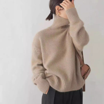 Idle Turtleneck Knitting Sweater Women Autumn Winter Soft Glutinous Solid Color Loose Inner Wear Comfortable Korean Women Dinified Sweater