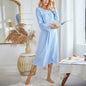 Autumn Winter Women Home Clothes Pajamas Long Sleeved Cotton Lace Home Nightdress Women