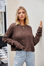 Autumn Winter Women Twist Twisted Rope Knitwear Loose Thick Needle Pullover Sweater