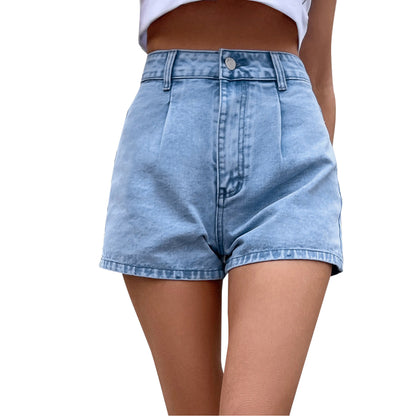 Women Clothing Loose Denim Casual High Waist Shorts Spring Summer
