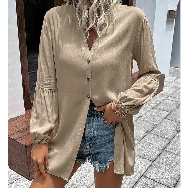 Autumn Winter Casual Loose Single Breasted Shirt  Women